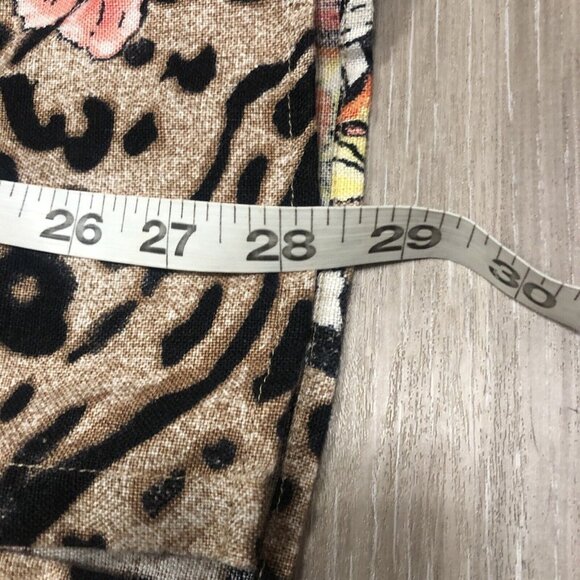 Vintage Studio Works Womens Size 2X Linen Cheetah Floral Button‎ Up Shirt Blouse - Picture 3 of 5